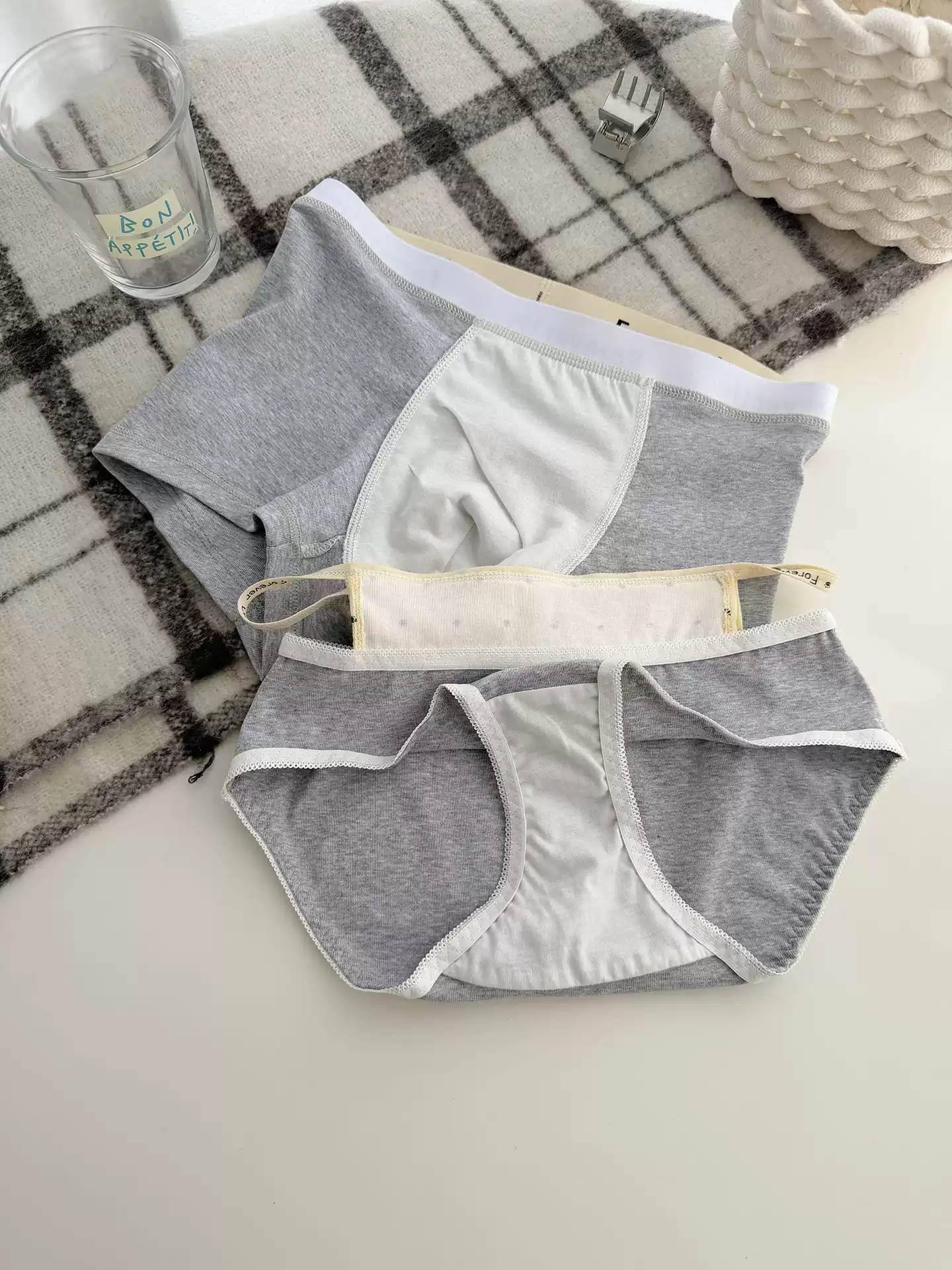 HK Grey Couple Underwear Set