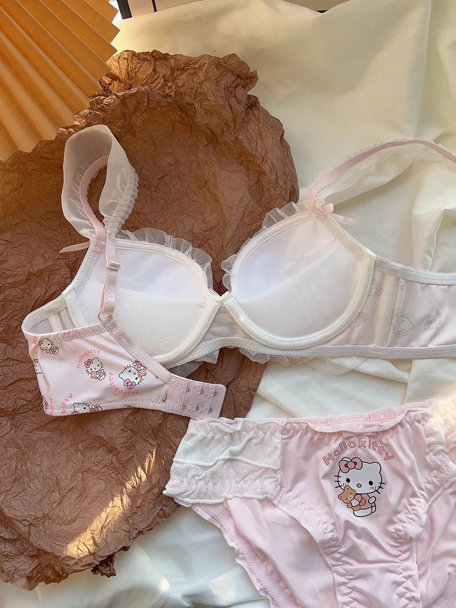 Hello Kitty Underwear Bra Panties Lingerie Sets