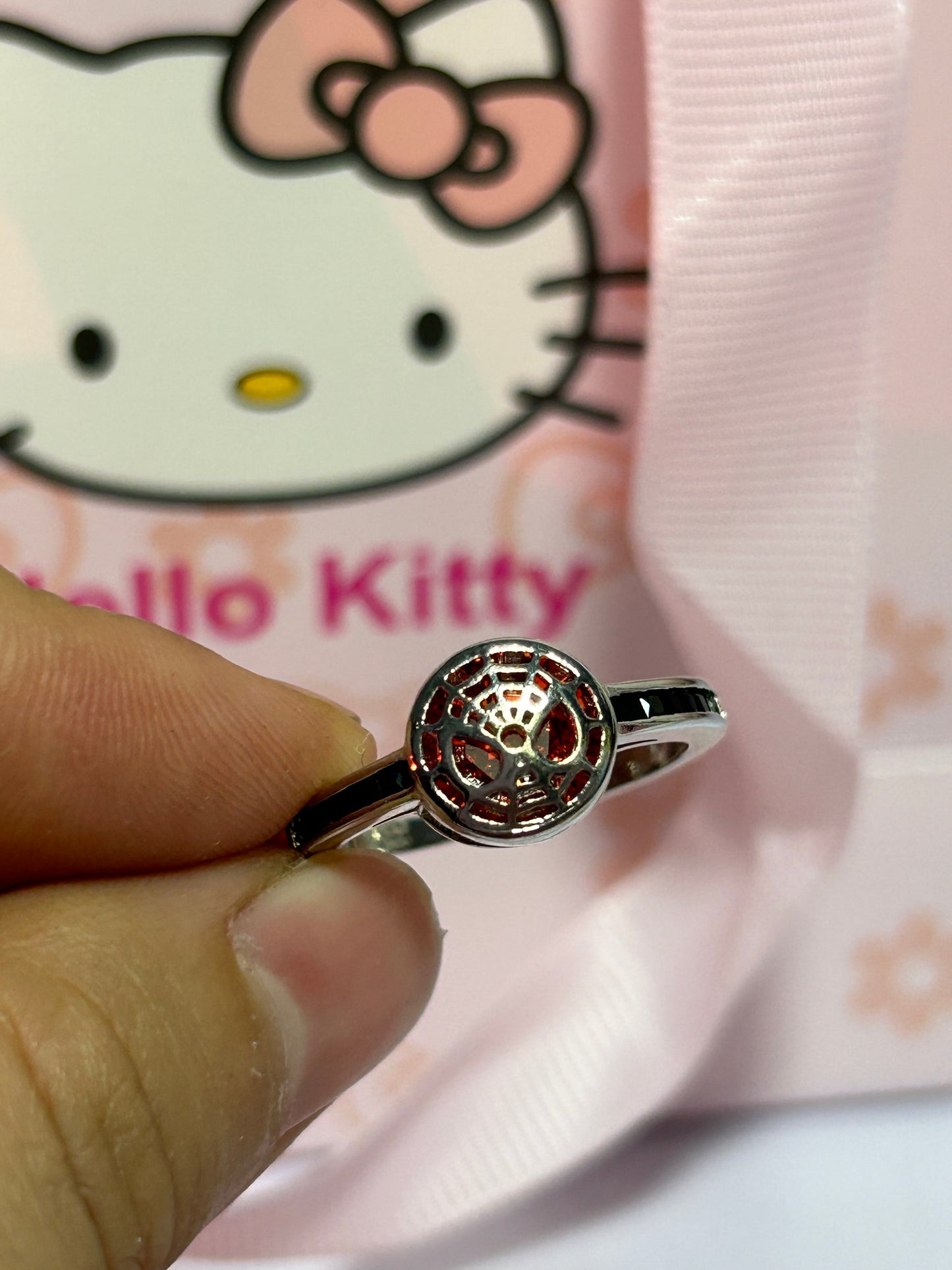 Kitty Kawaii x Spidey matching ring set with box