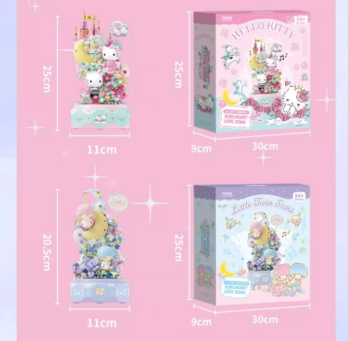 Hello Kitty Moonlight Love Song Building Block Music Box