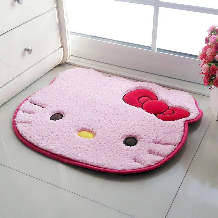 Hello kitty Shaped Bathroom Rugs, Ultra Soft & Absorbent Bath Rugs, 18.9x 22.8 Inch