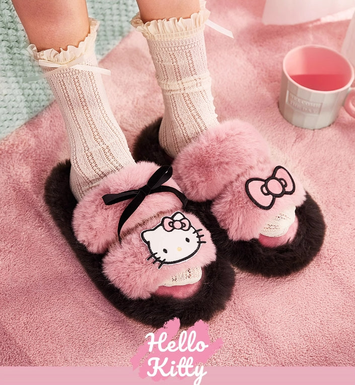 Sanrio Plush Fluffy Slippers Girls home slippers