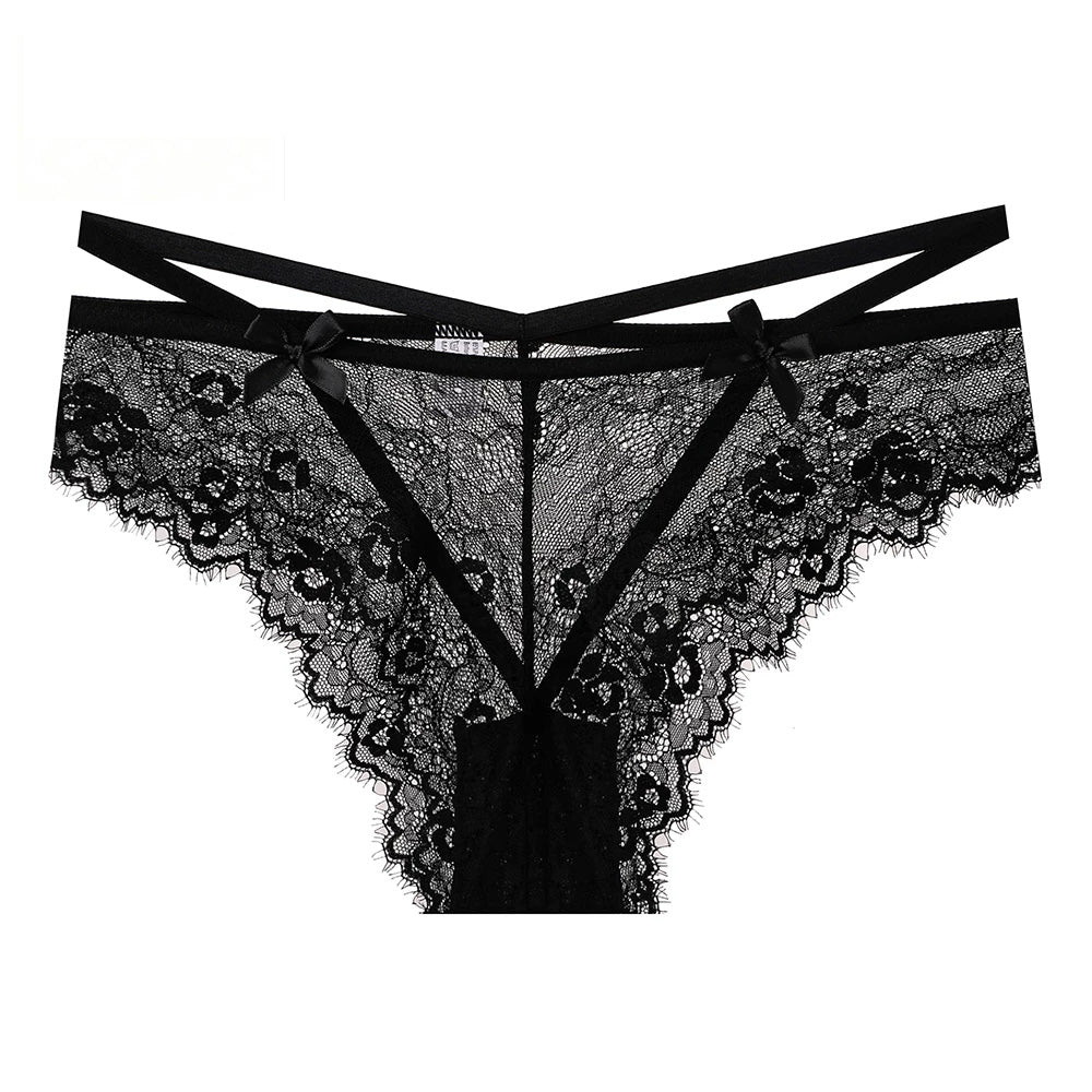 Lace high-waisted lace-up briefs
