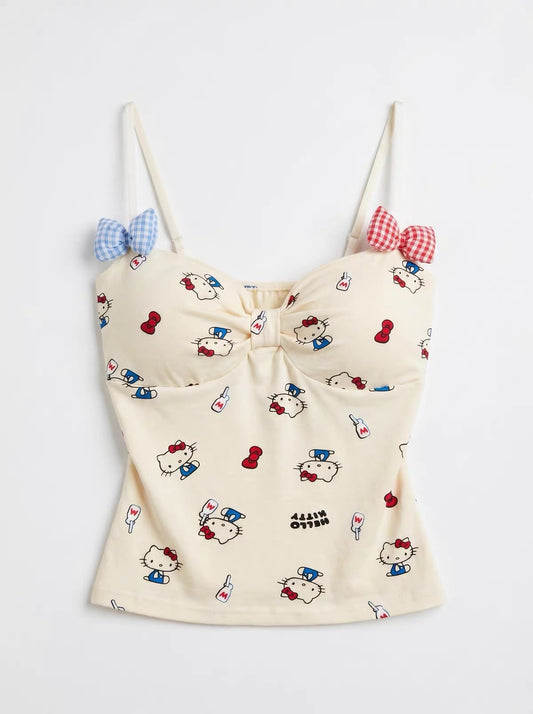 H K Y2K Sweet Bow Camisole
