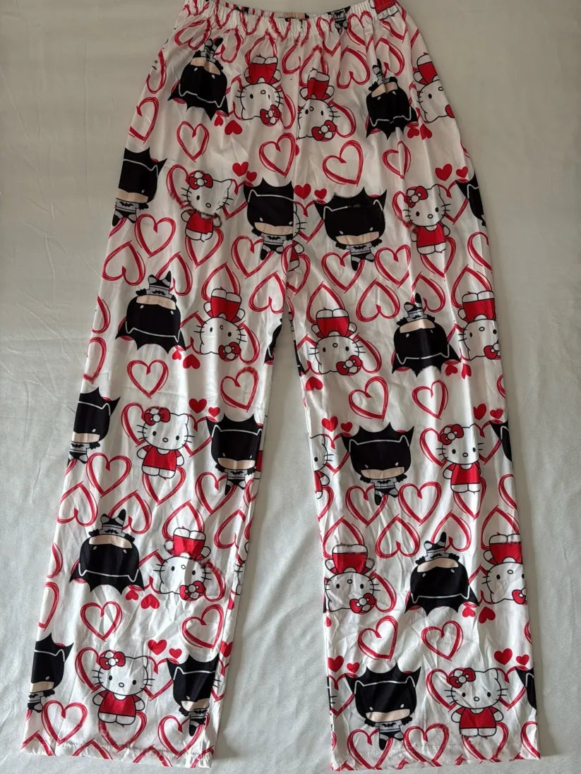 Hello Kitty Batman Pajama Pants Sleepwear Hello Kitty Batman Pjs for Spring and Summer