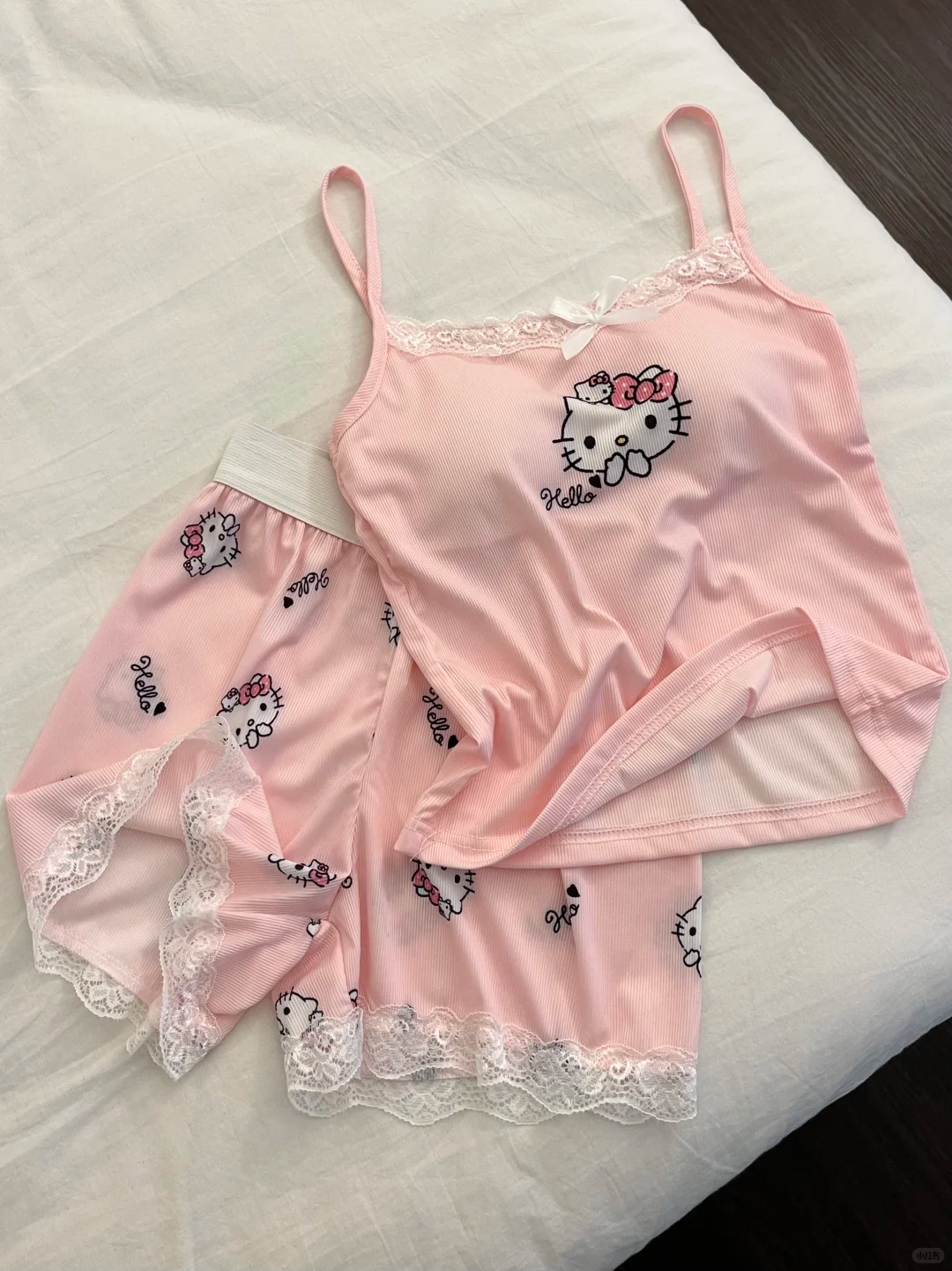 Hello Kitty Tank Top Shorts Sleep Set Lingerie Sleepwear Pj Shorts Set Nightwear