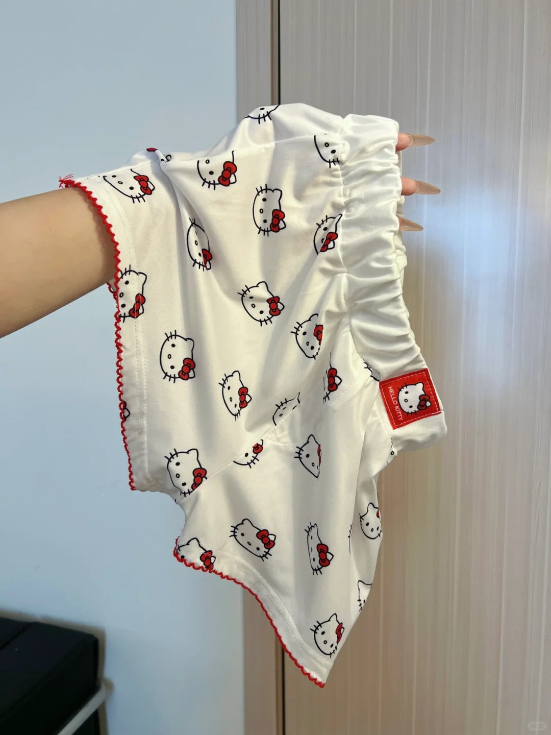 Hello kitty White Sleepwear Top with Shorts Pj Set