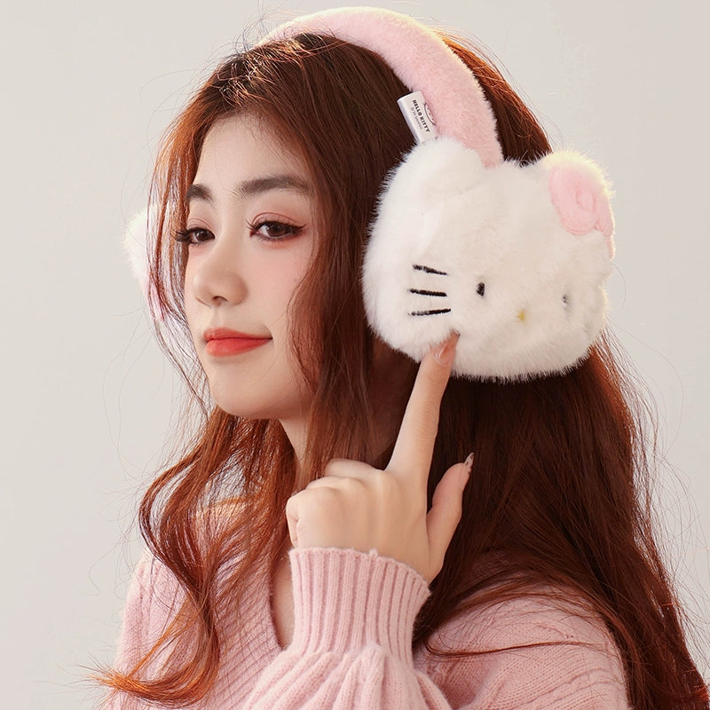 Hello Kitty Ear Muffs Cold Weather Fluffy Earmuffs Winter Warm Headband