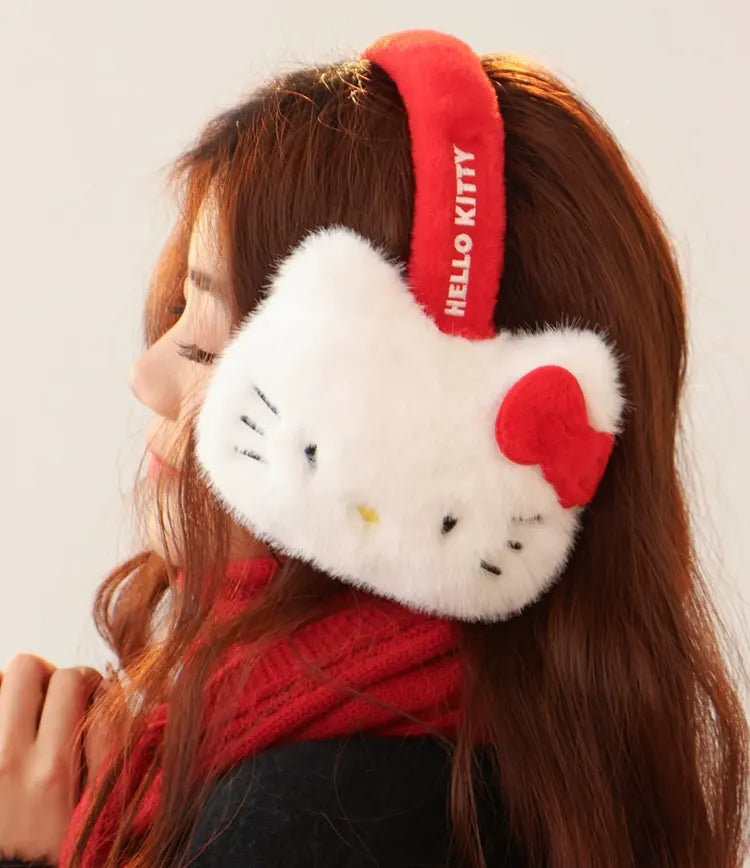 Hello Kitty Ear Muffs Cold Weather Fluffy Earmuffs Winter Warm Headband