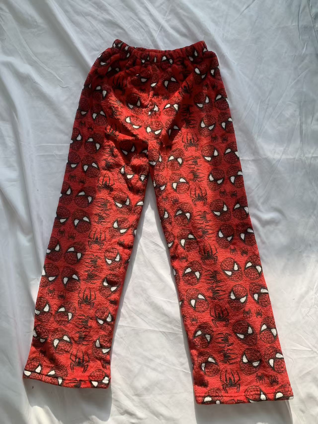 H K Fuzzy Spiderman Pajama Pants