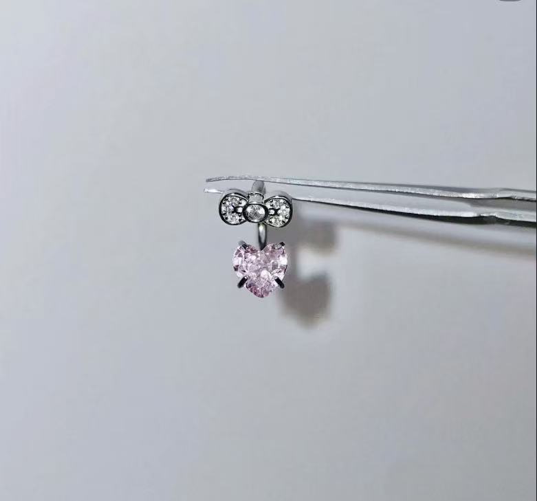 HK Bow Heart Earrings