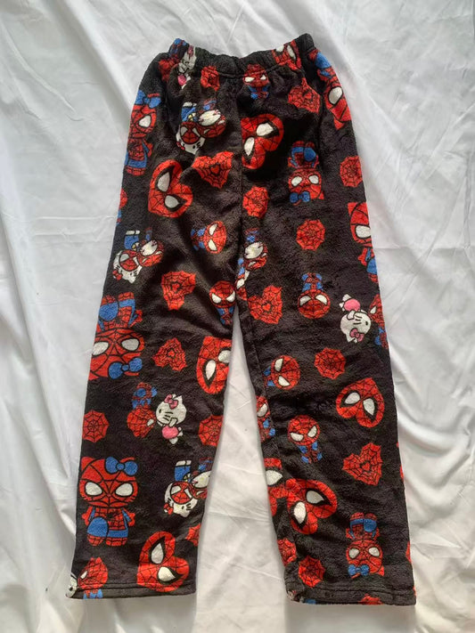 H K Fuzzy Spiderman Pajama Pants