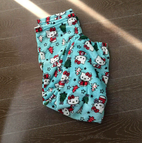 Hello kitty Christmas Pants Pajama Cute Soft Long Bottoms Pjs.