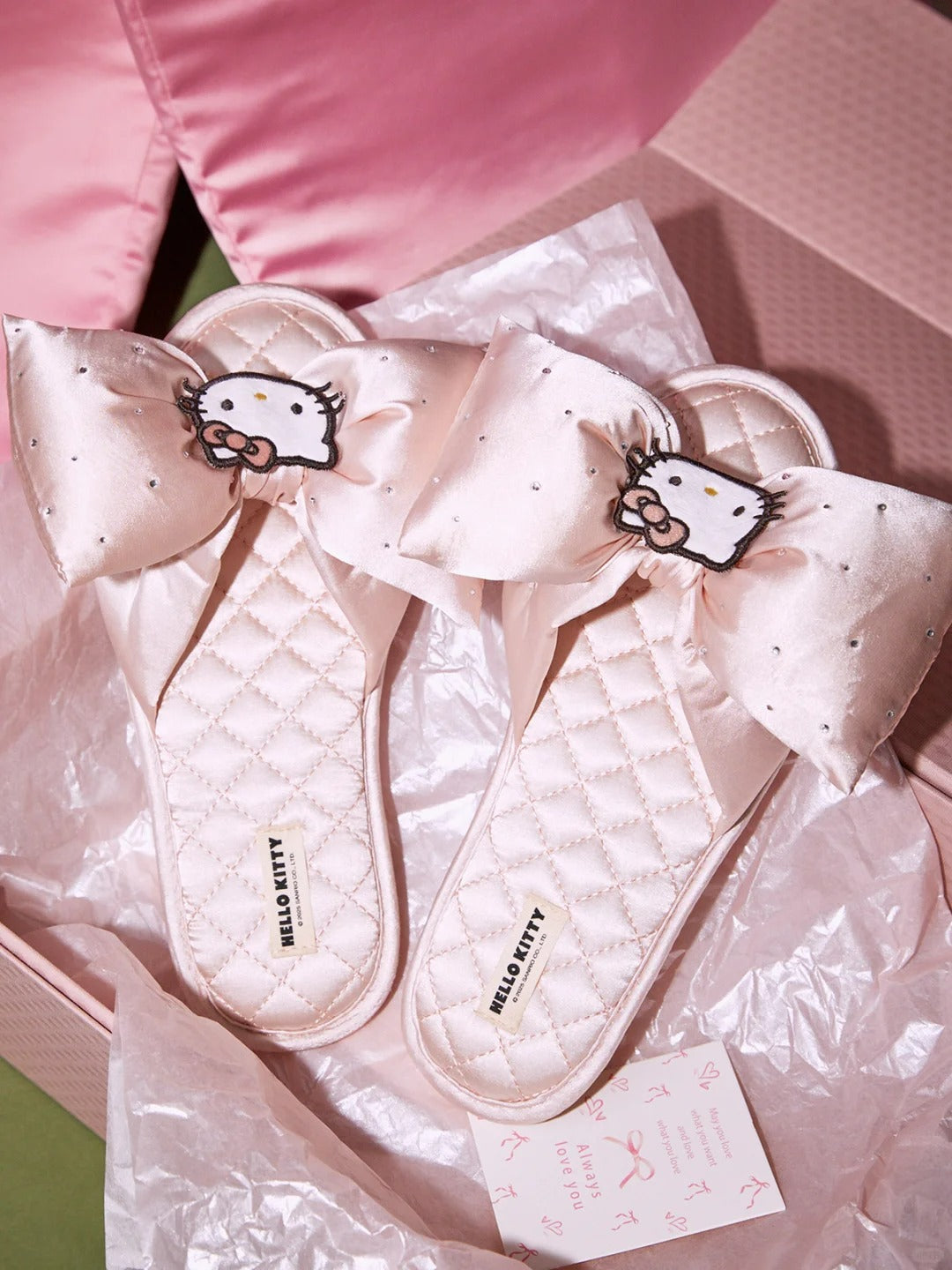 Hellokitty Pink Bowtie House Slippers Indoor Slippers