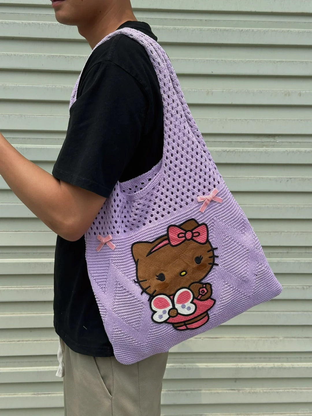 Hello Kitty Butterfly Knitted Bag