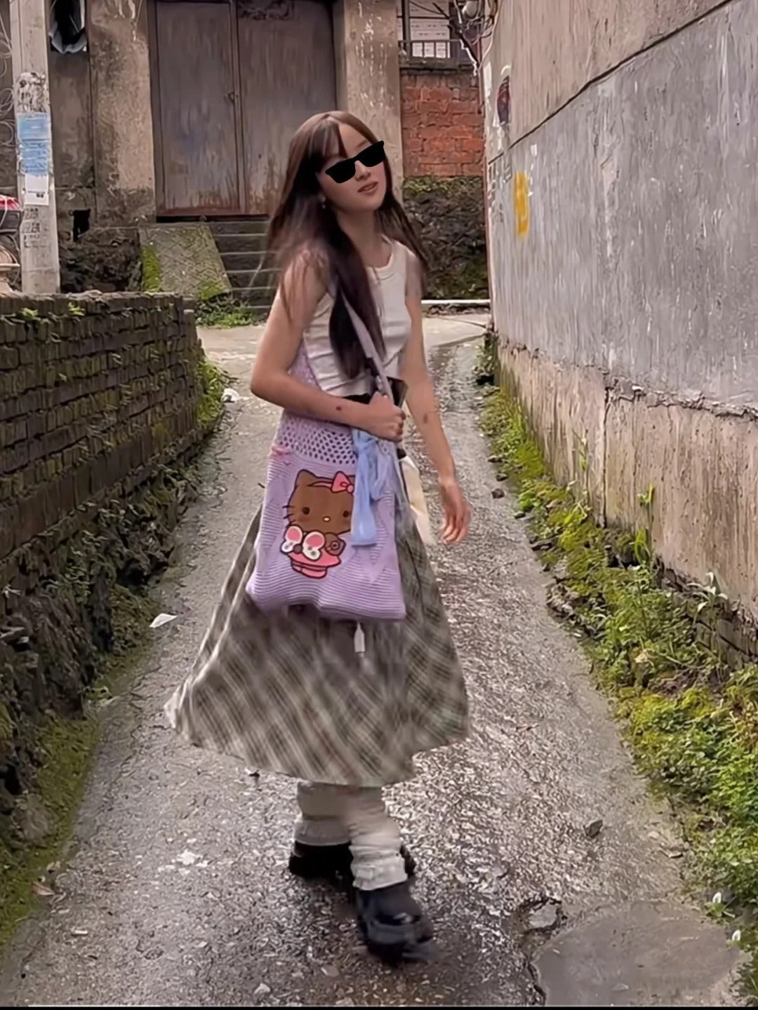 Hello Kitty Butterfly Knitted Bag