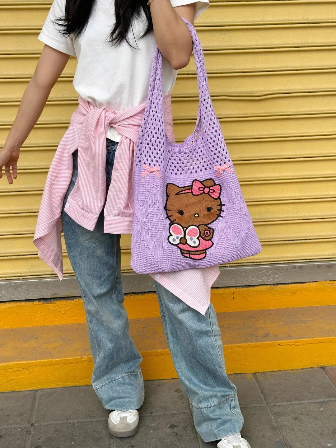 Hello Kitty Butterfly Knitted Bag