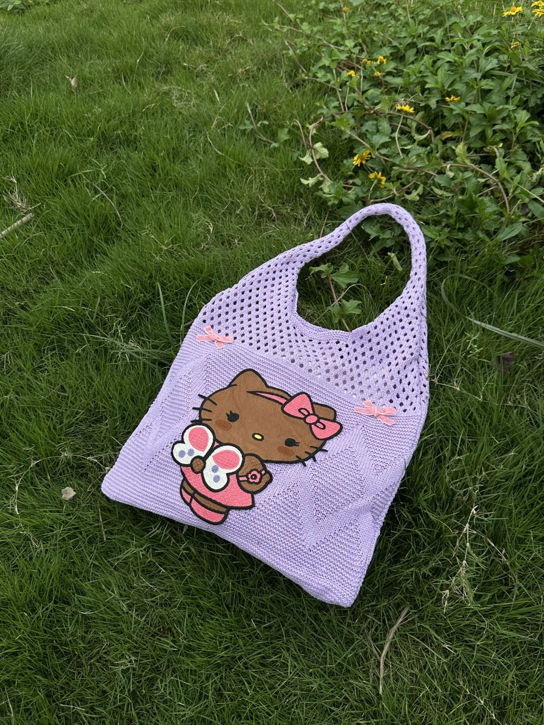 Hello Kitty Butterfly Knitted Bag