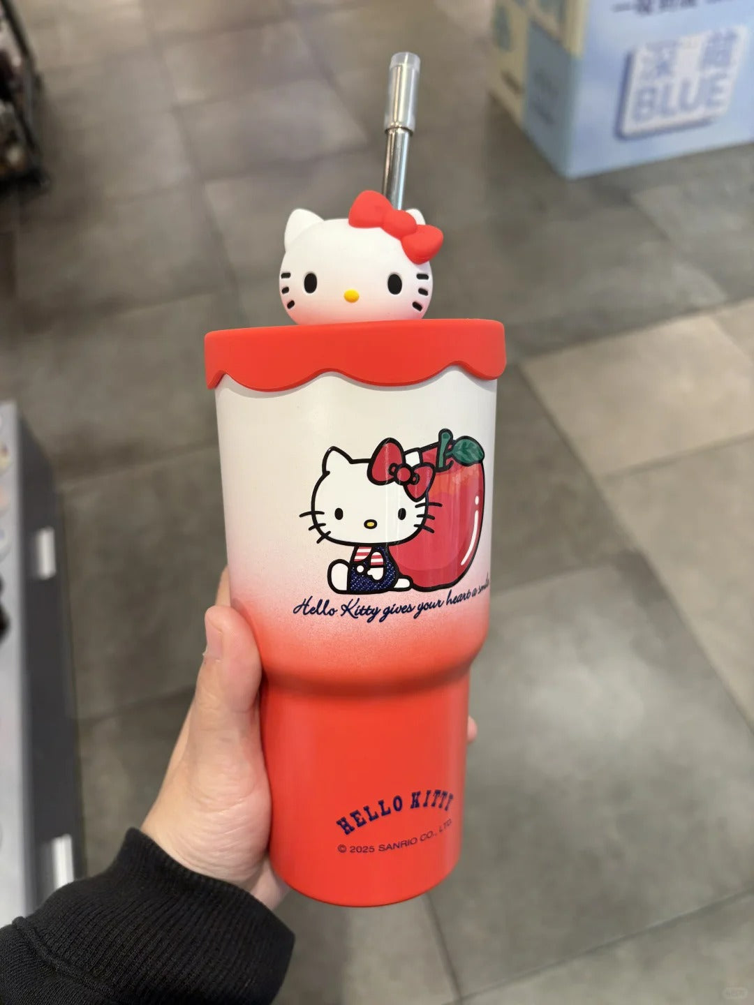 Hello Kitty Straw Stainless Steel vacuum bottle 580ml