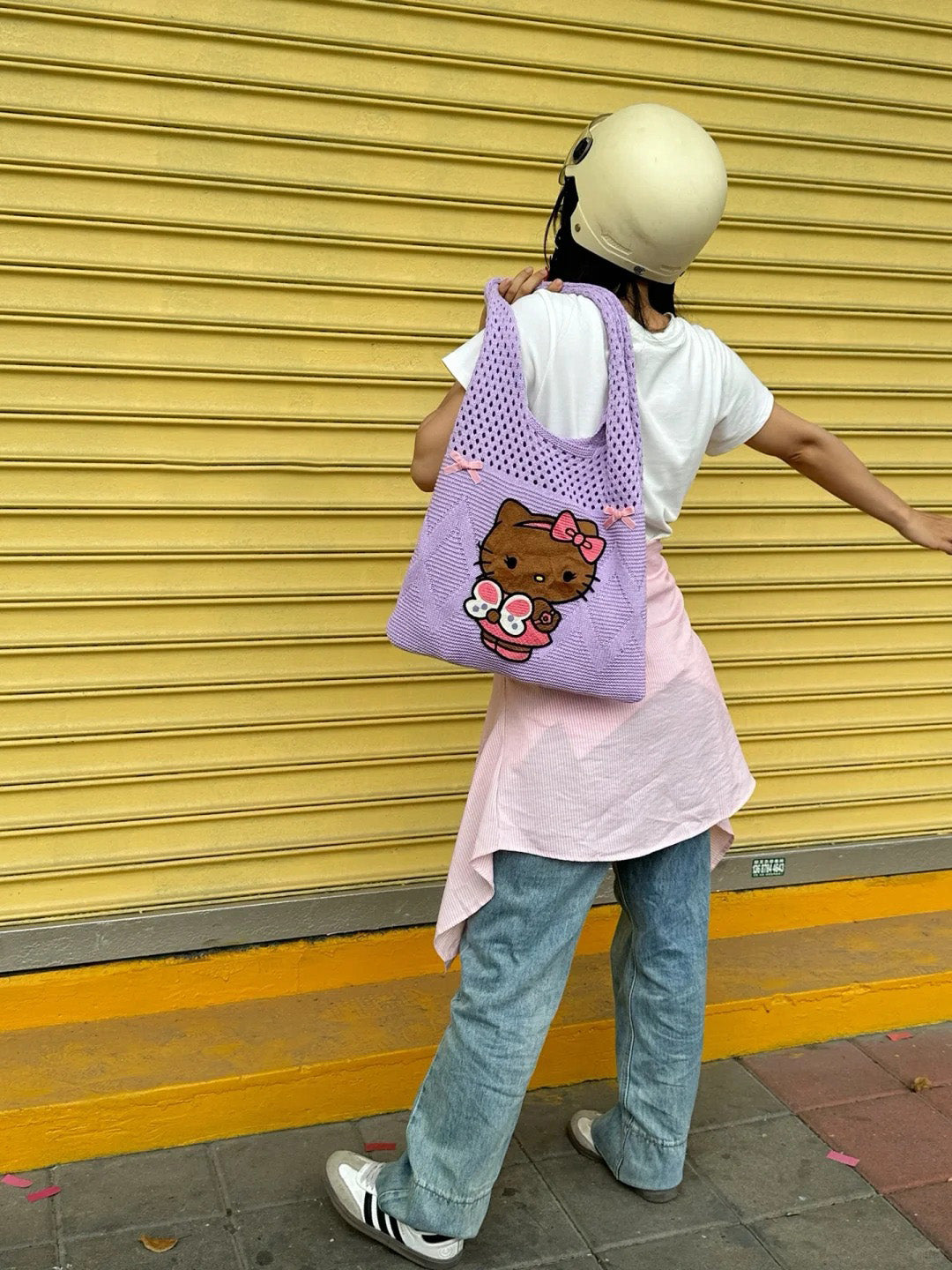 Hello Kitty Butterfly Knitted Bag