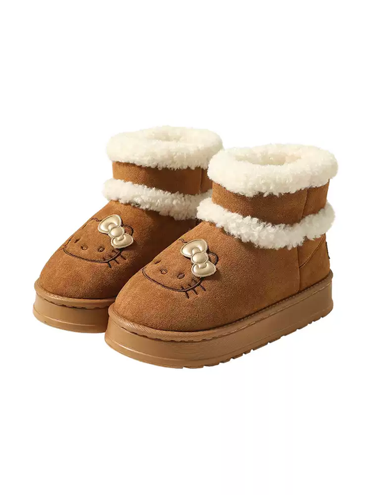 H K Winter Snow Boots Cute Fluffy Boots Shoes