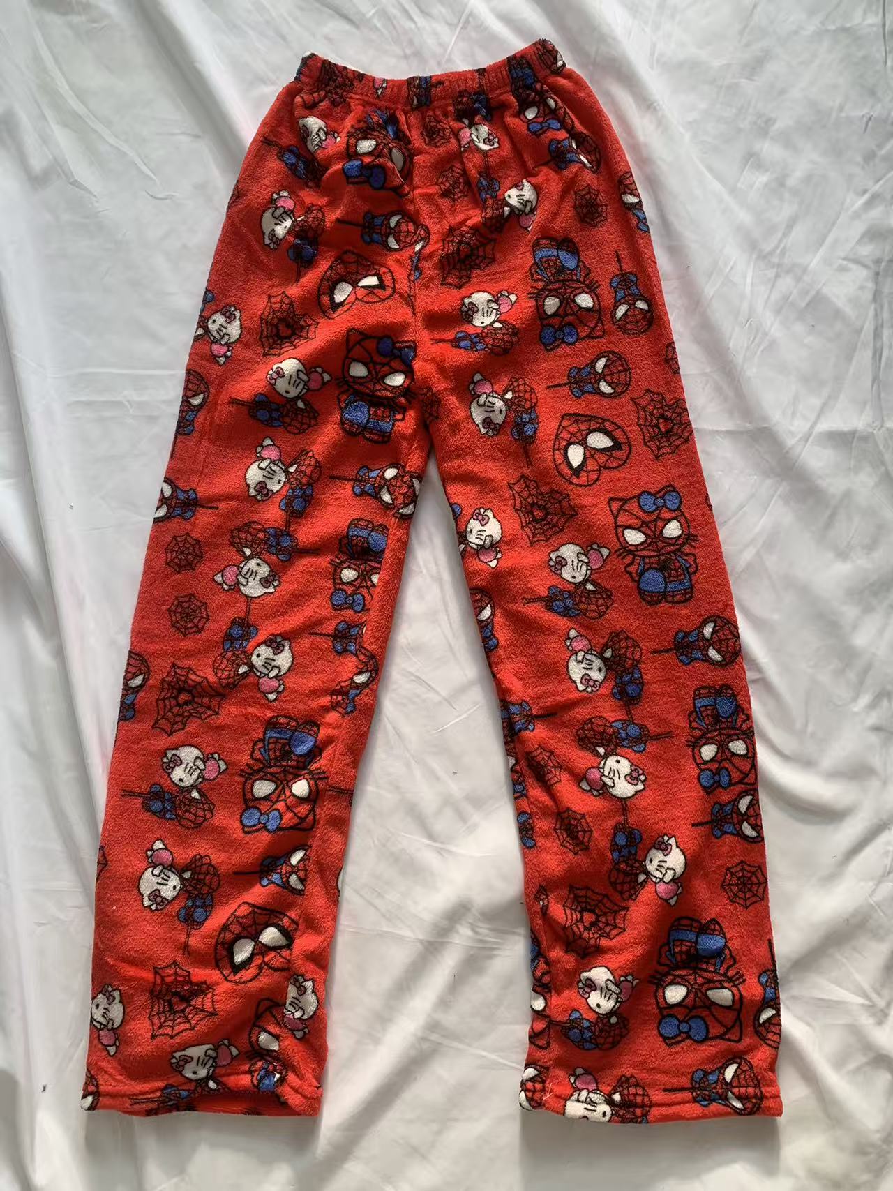 H K Fuzzy Spiderman Pajama Pants
