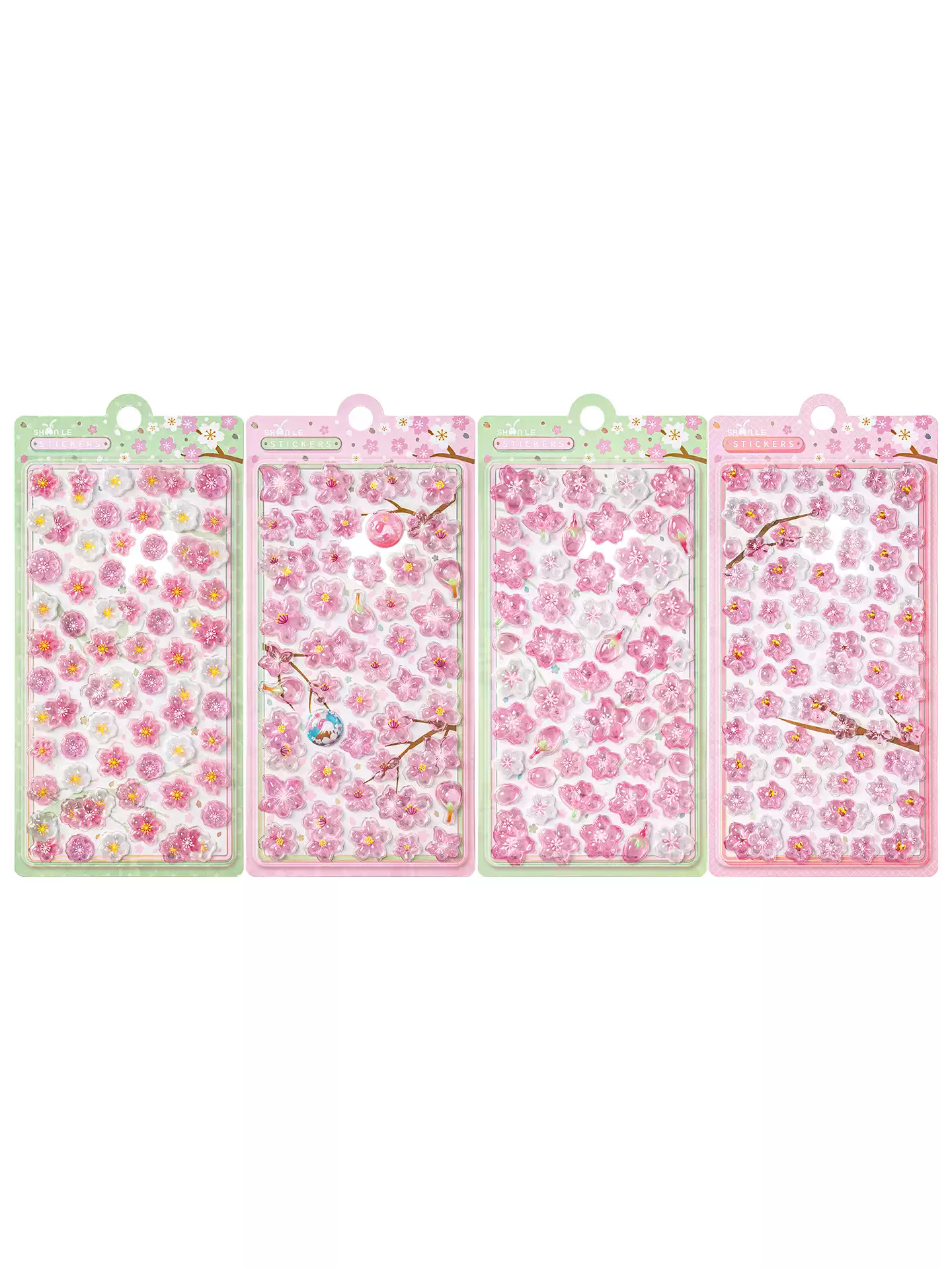 3D Cherry Blossom Relief Decorative Sticker