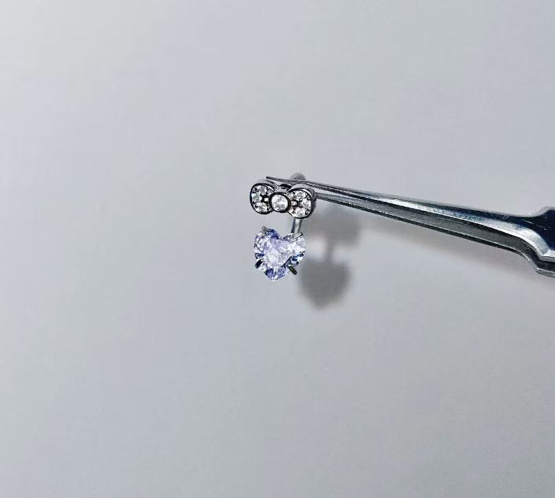 HK Bow Heart Earrings
