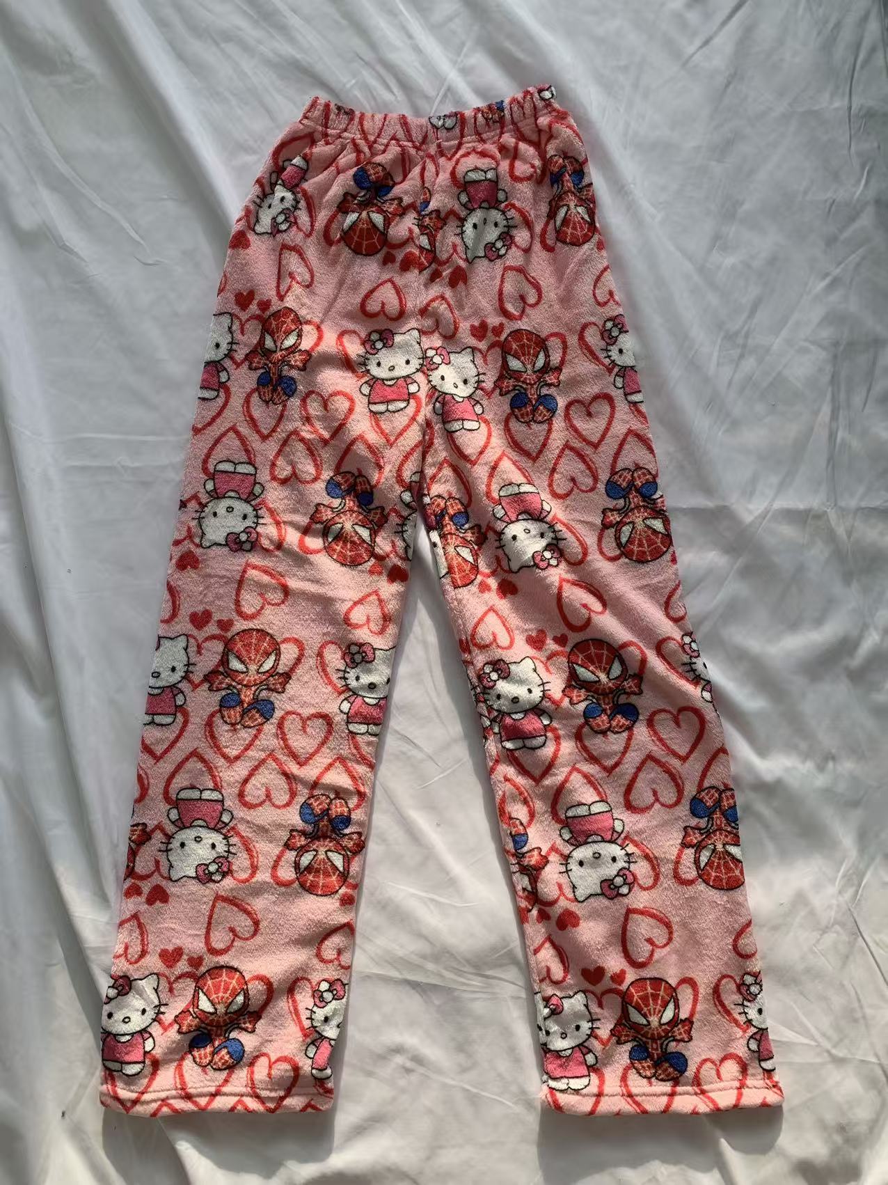 H K Fuzzy Spiderman Pajama Pants