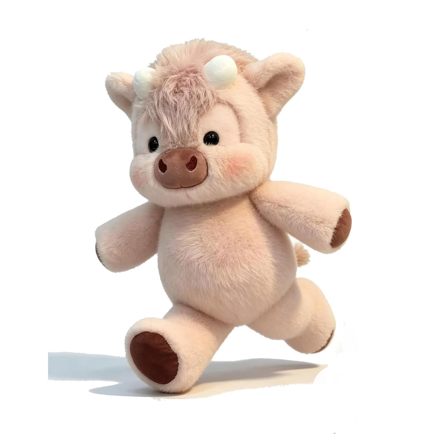 Cute Running Scottish Highland Cow Stuffed Animal