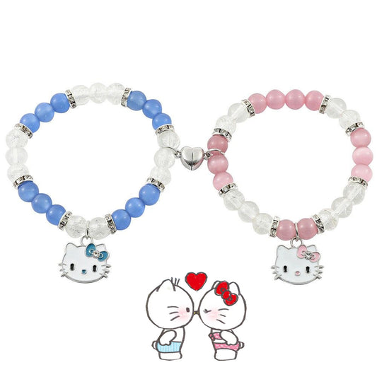 Hellokitty 2 Pcs Magnetic Couples Bracelets Matching Friendship Bracelets Set
