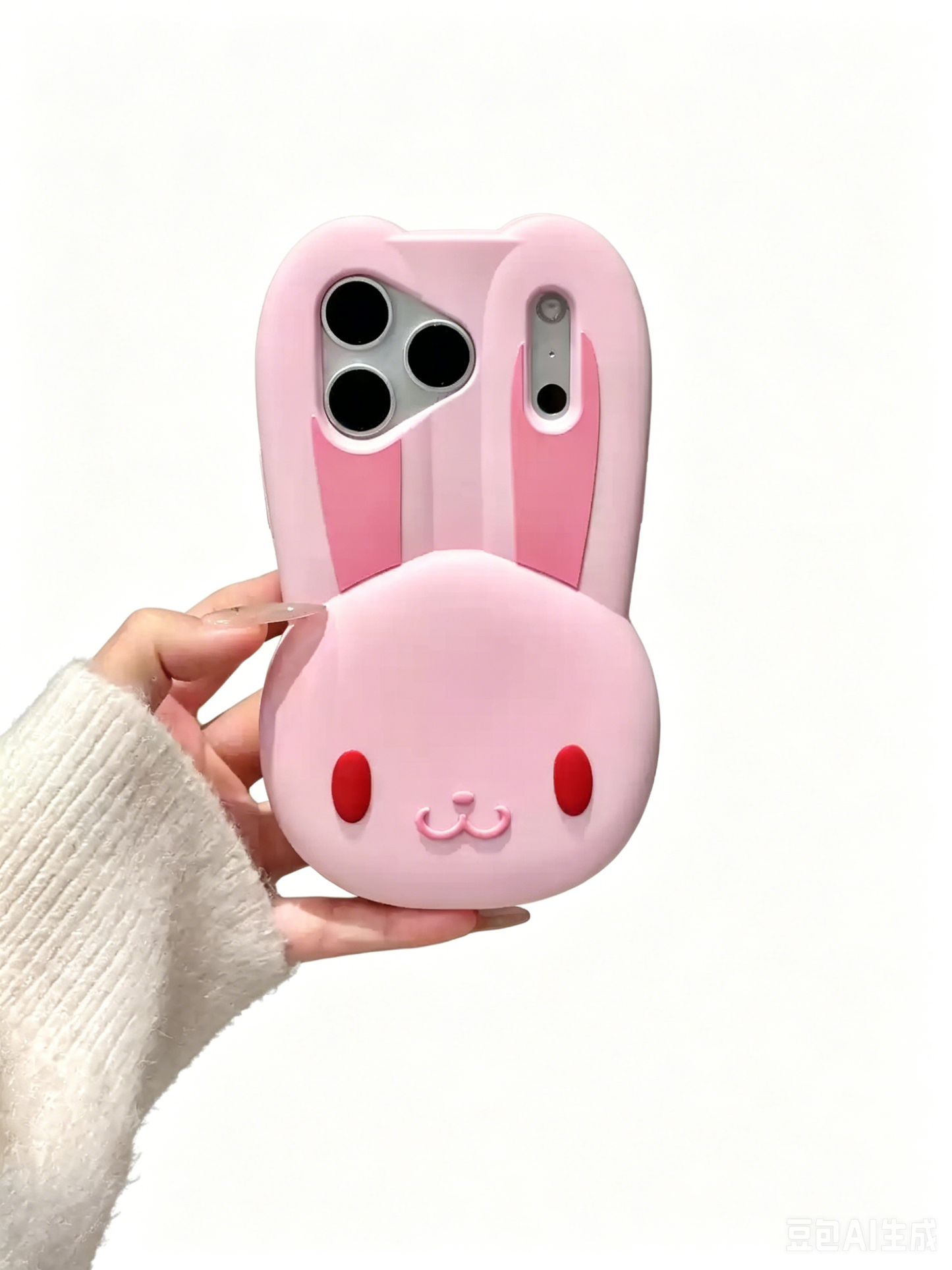 Kawaii Pink Bunny Shape Protective Phone Case