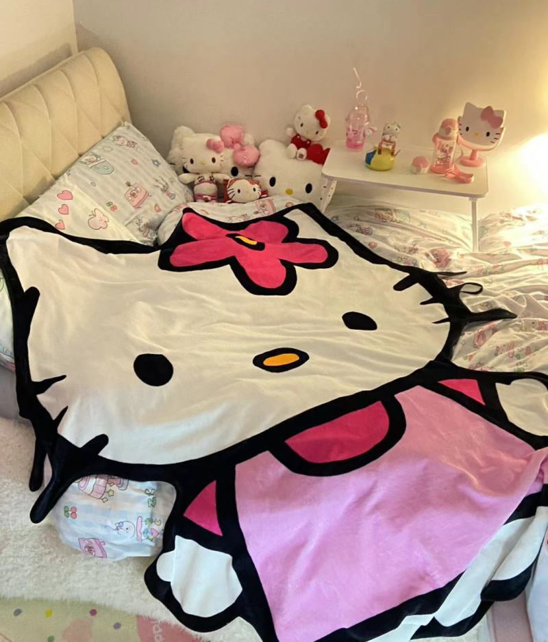 Hello kitty Shape Blanket Cute Blanket Lightweight Super Soft Cozy for Bed