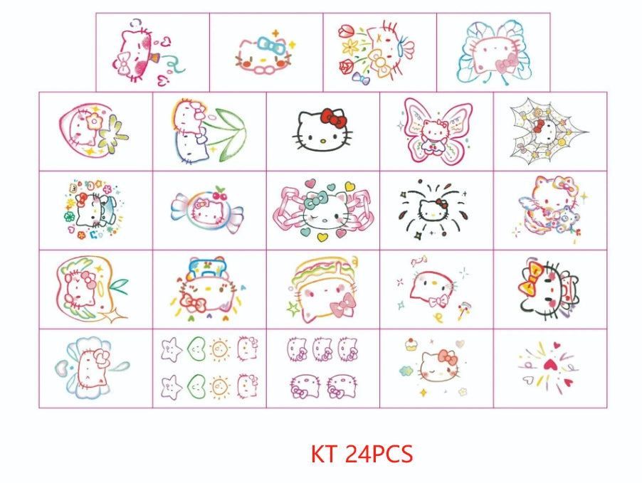 Kawaii Hello Kitty Tattoo Stickers