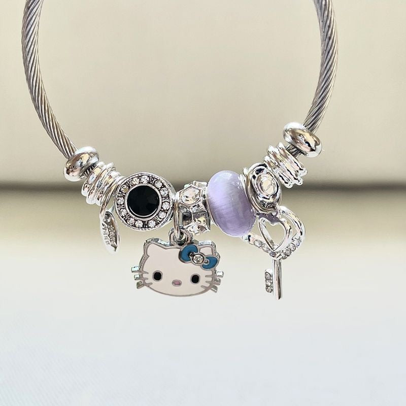 Hello kitty Bracelets Stainless Steel  KT Bangle Bracelet Jewelry