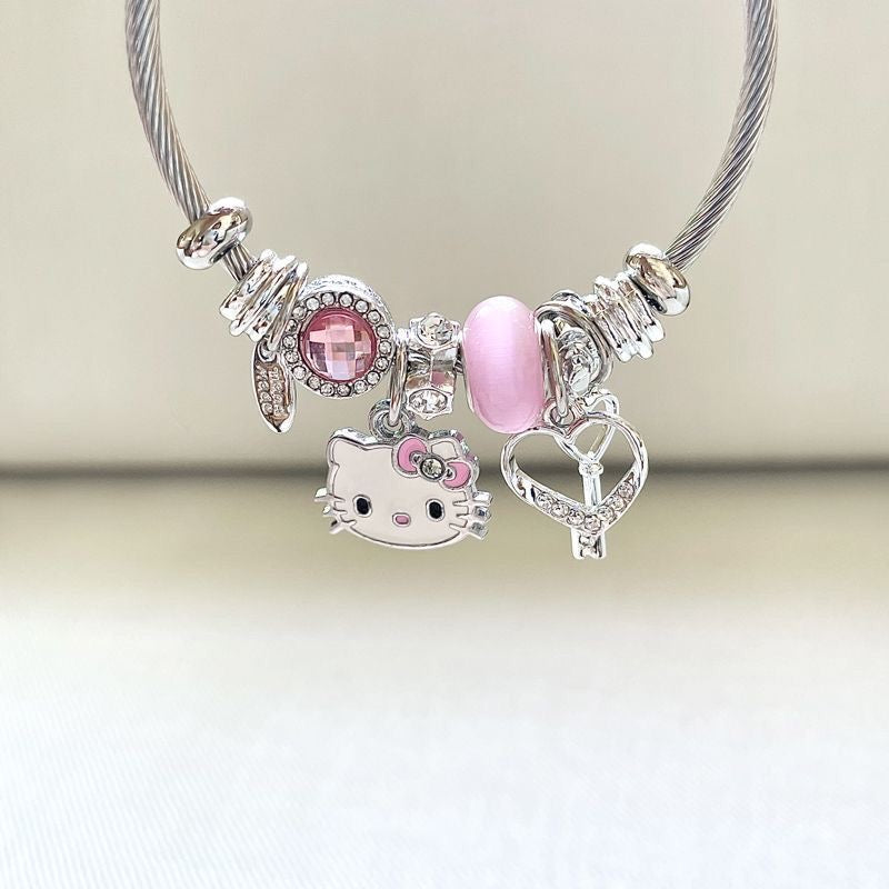 Hello kitty Bracelets Stainless Steel  KT Bangle Bracelet Jewelry