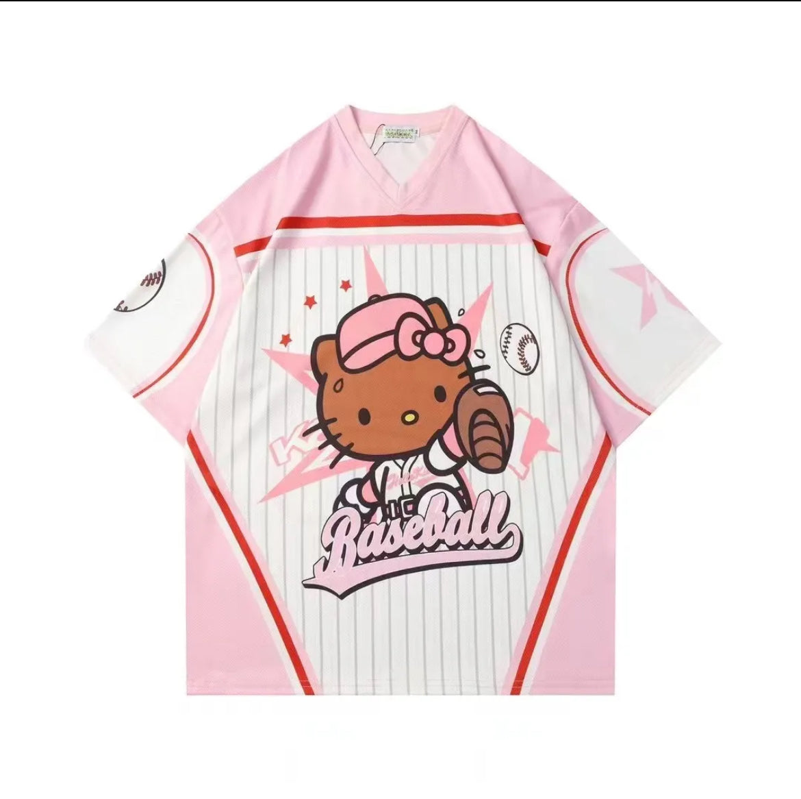 Hello Kitty Jersey Short Sleeve Summer Shirts