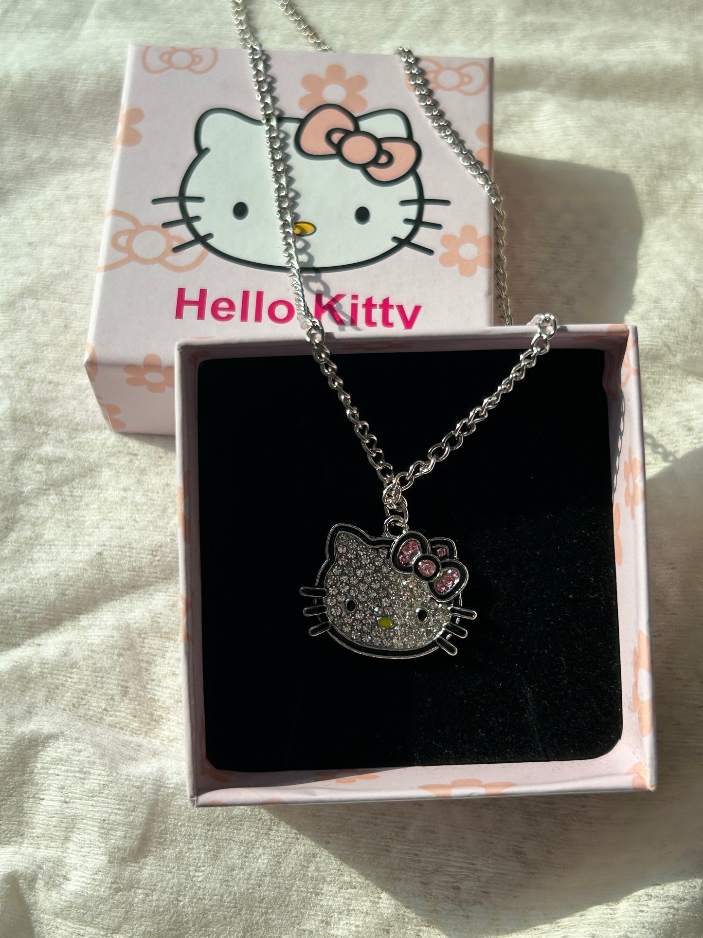 Hello kitty Rhinestone Pendant Necklace Y2k with gift box