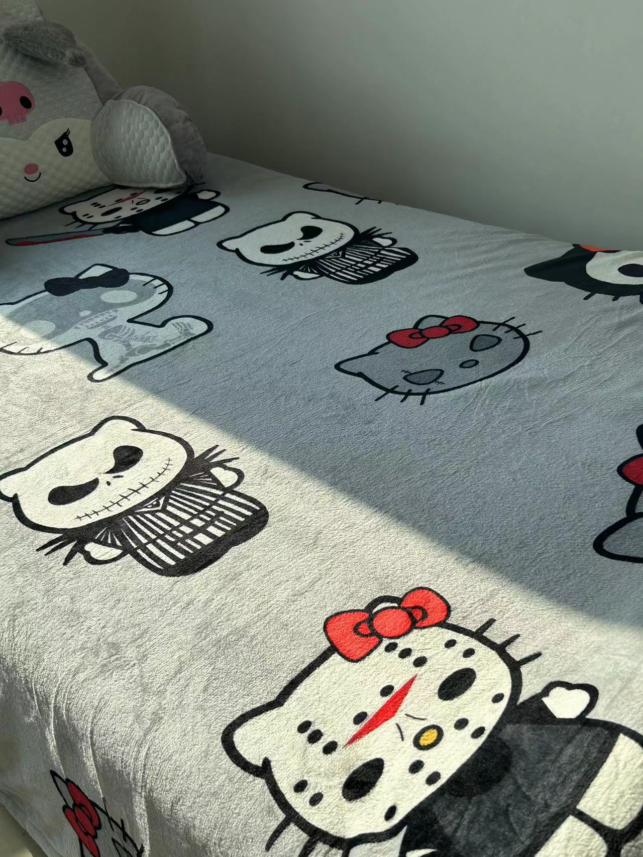 Hello Kitty Halloween Blanket Plush Cartoon Large Flannel Thicken Blanket