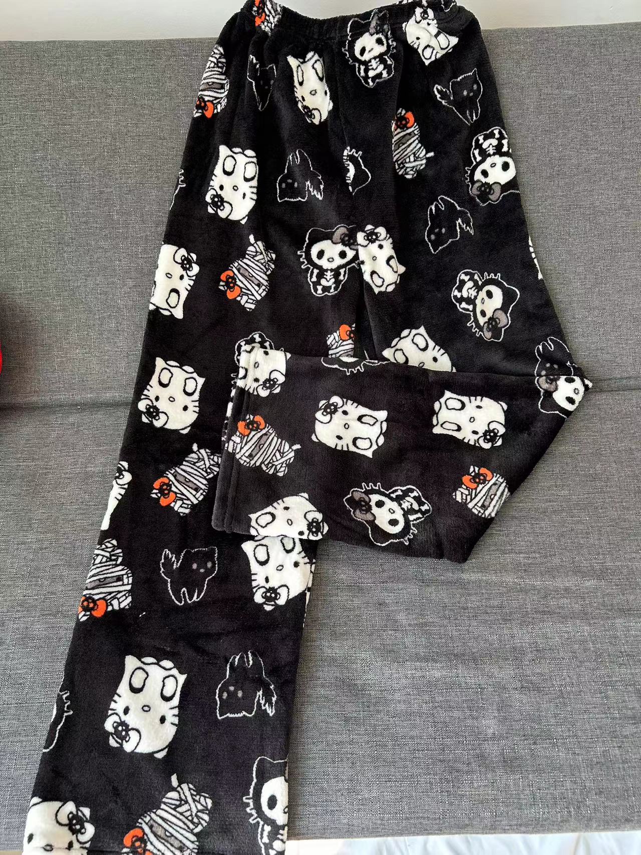 Hello kitty HHalloween Pants Pajama pants Cute Soft Long Bottoms Pjs