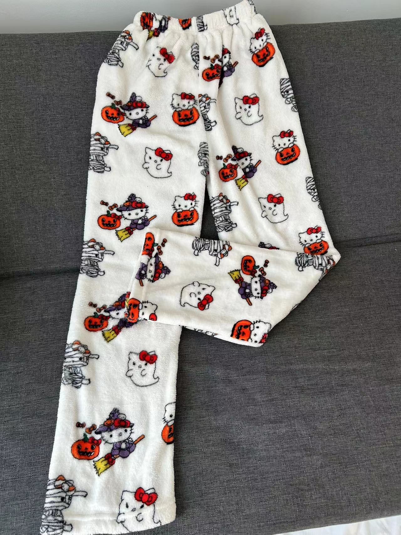 Hello kitty HHalloween Pants Pajama pants Cute Soft Long Bottoms Pjs