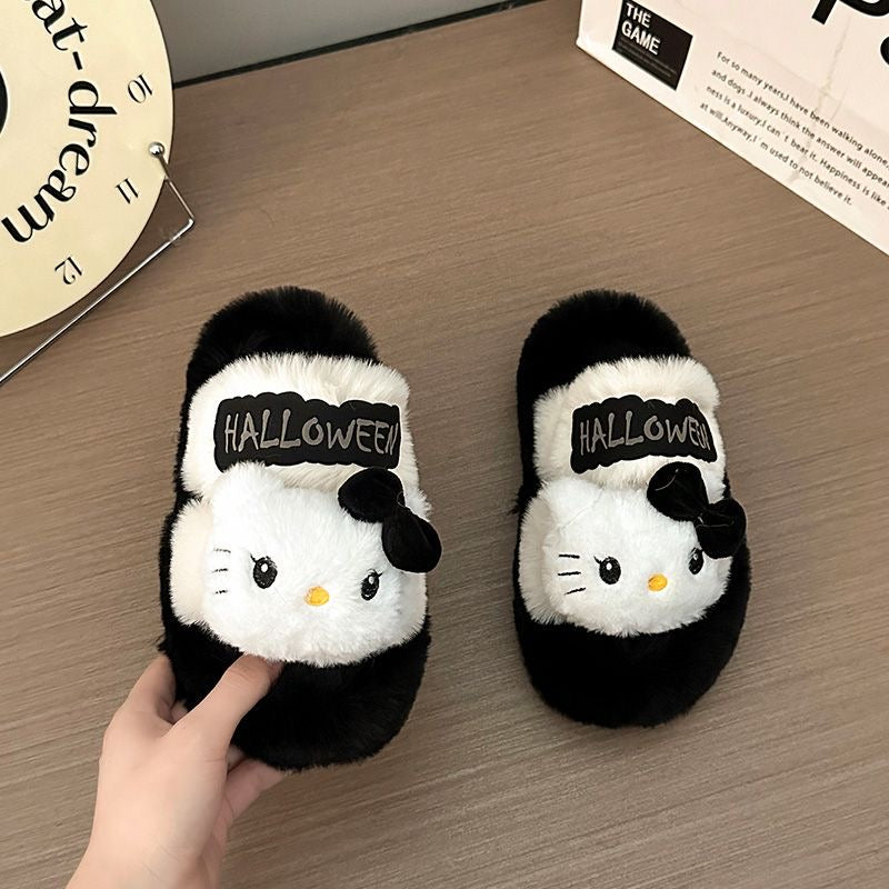 Hello Kitty Halloween Fluffy Slippers Cute home slippers