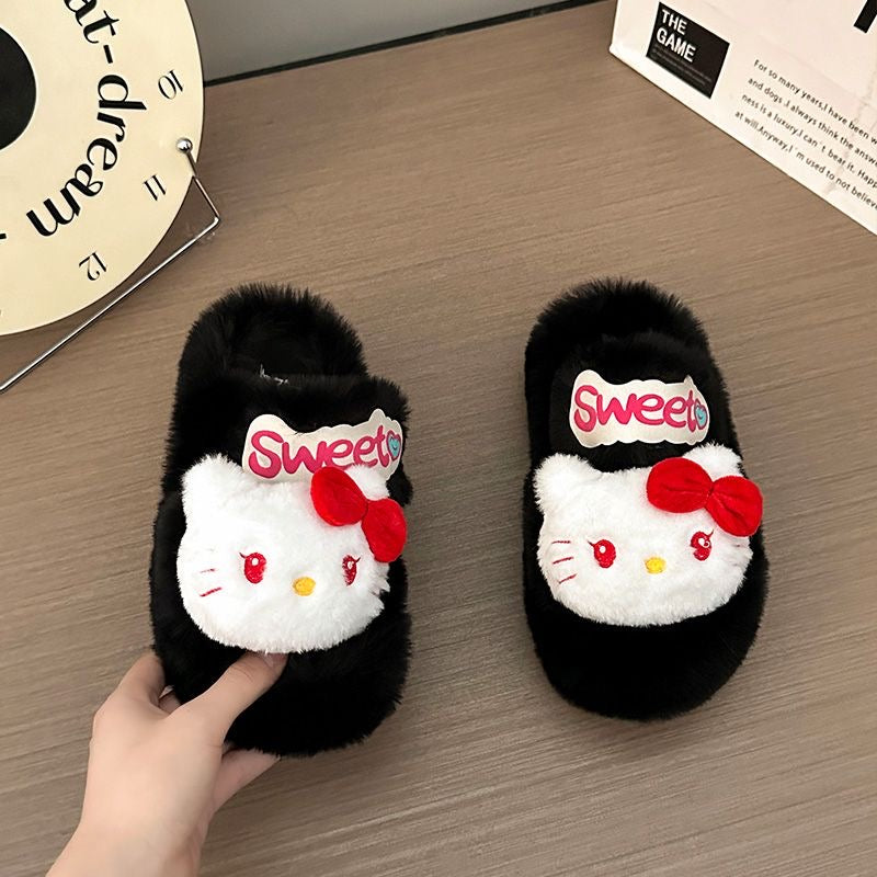 Hello Kitty Halloween Fluffy Slippers Cute home slippers