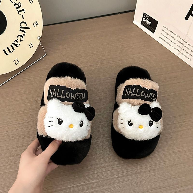 Hello Kitty Halloween Fluffy Slippers Cute home slippers