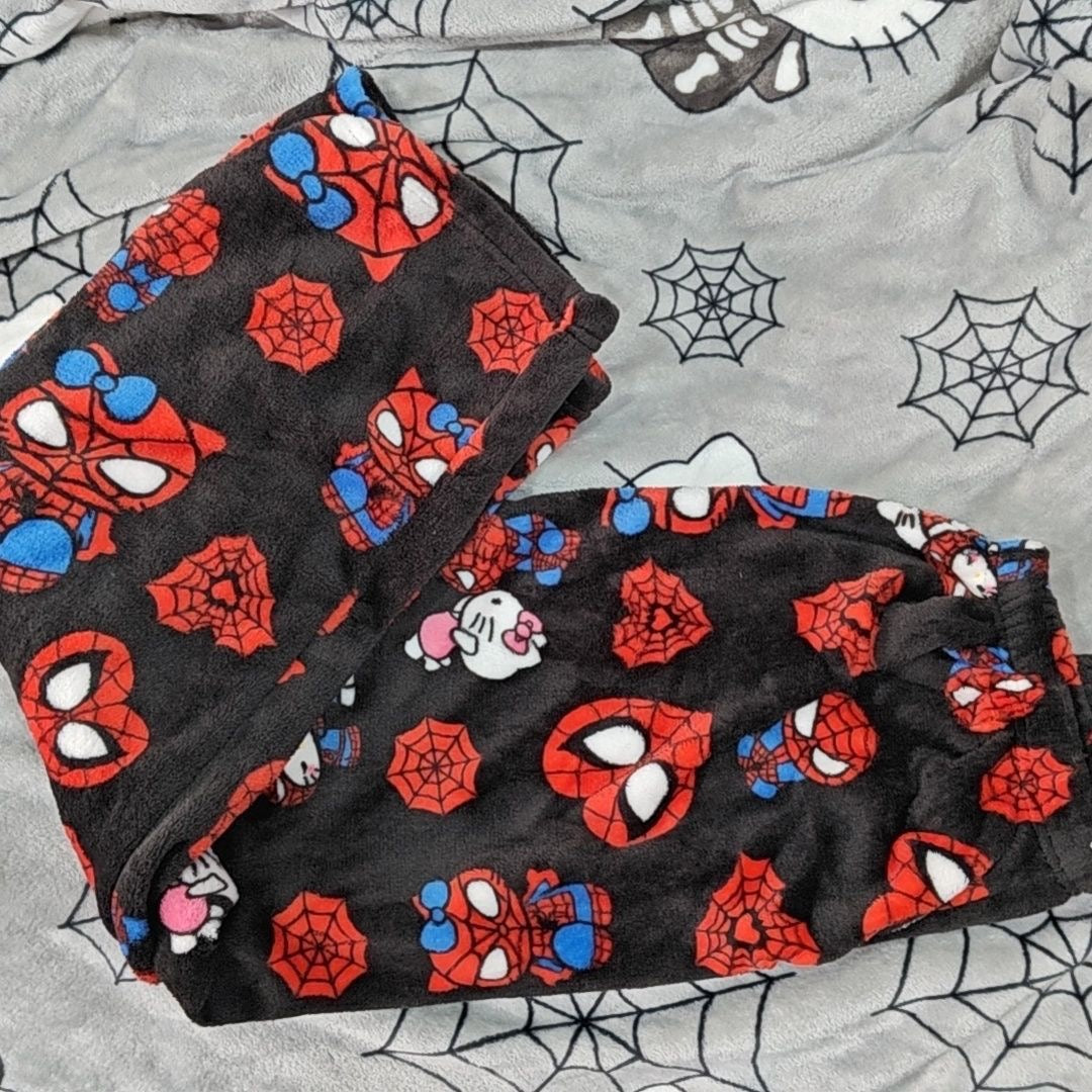 Hello Kitty Fuzzy Spiderman Pajama Pants