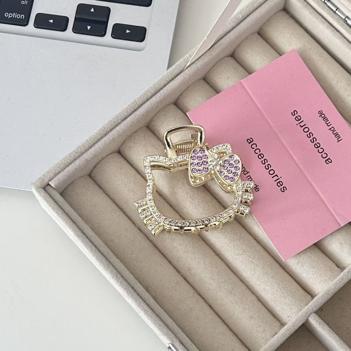 Hello kitty Hair Claw Clips for Women,  Rhinestone Hair Clip 3Pcs