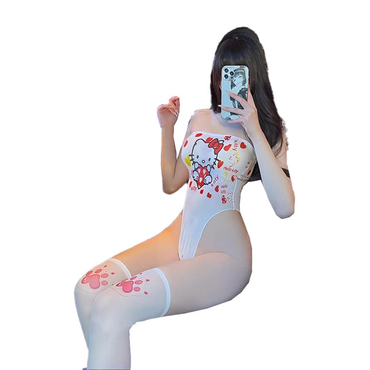Hello Kitty One Piece Sexy Lingerie Outfit