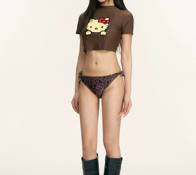 H K 3 Piece Swimsuit Halter String Bikini
