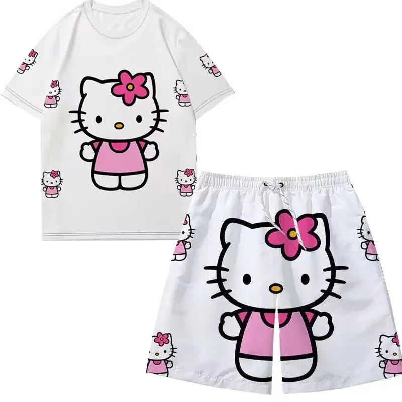 Hello Kitty shorts home couple pajamas