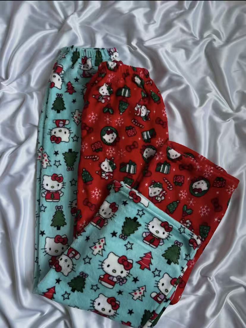 H K  Christmas Pants Pajama Long Bottoms